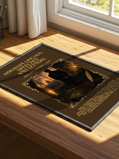 Abraham Lincoln, Speeches And Letters Minimalist Book Poster by Abraham Lincoln – print on a sunlit desk