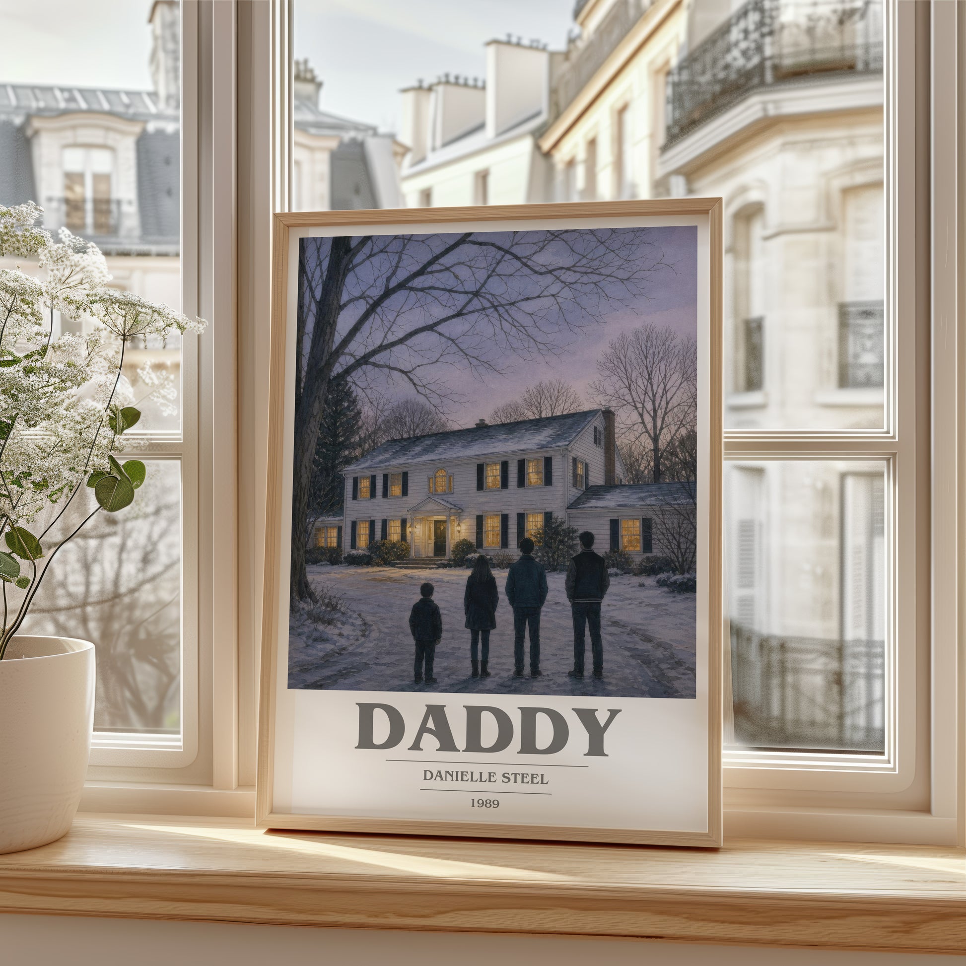 Daddy book cover poster colour and style options – Danielle Steel book art