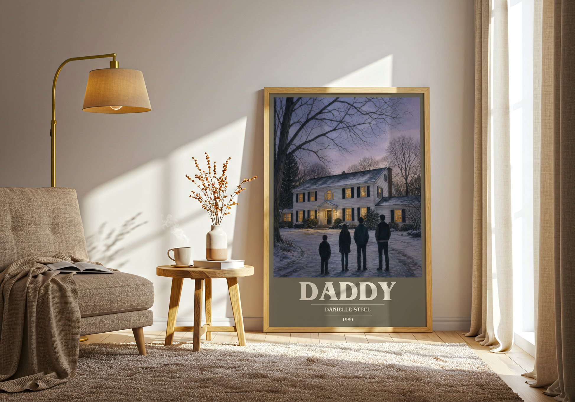 Daddy book cover print on bookshelf – Danielle Steel fan gift
