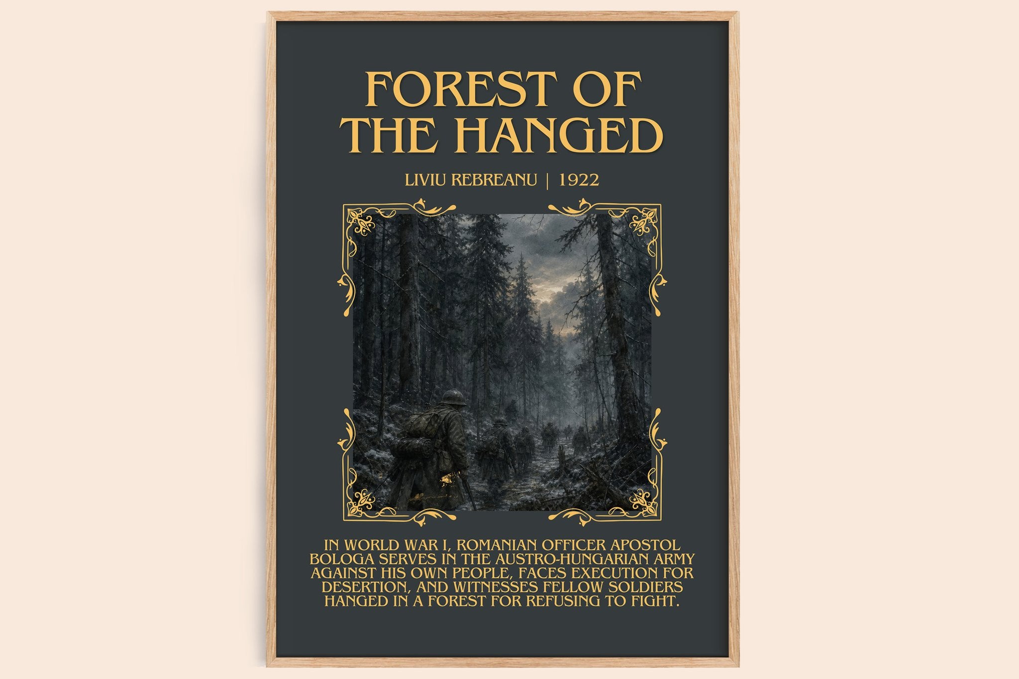Forest of the Hanged Minimalist Book Poster by Liviu Rebreanu