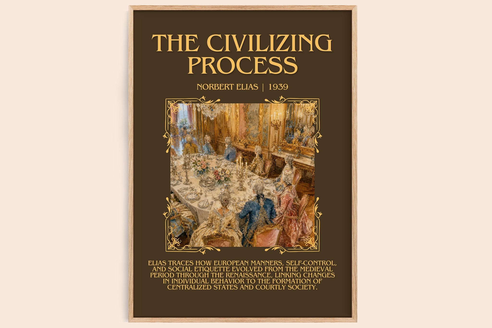 The Civilizing Process Minimalist Book Poster by Norbert Elias