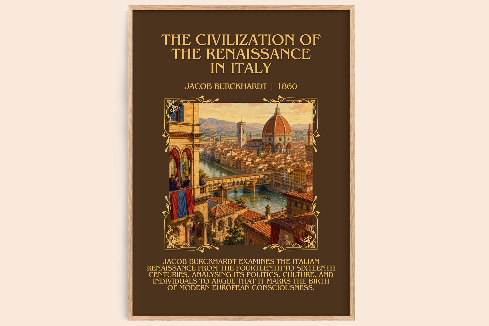 The Civilization Of The Renaissance In Italy Minimalist Book Poster by Jacob Burckhardt