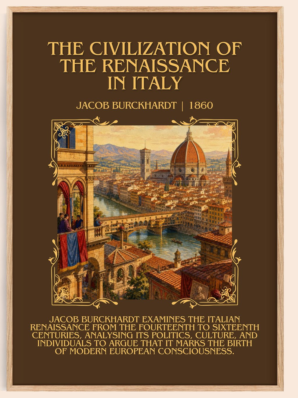 The Civilization Of The Renaissance In Italy Minimalist Book Poster by Jacob Burckhardt – book poster