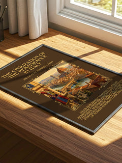 The Civilization Of The Renaissance In Italy Minimalist Book Poster by Jacob Burckhardt – print on a sunlit desk