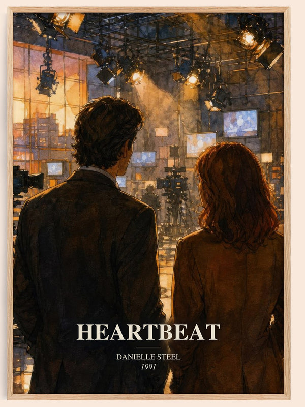 Heartbeat watercolour book poster by Danielle Steel – framed literary art print