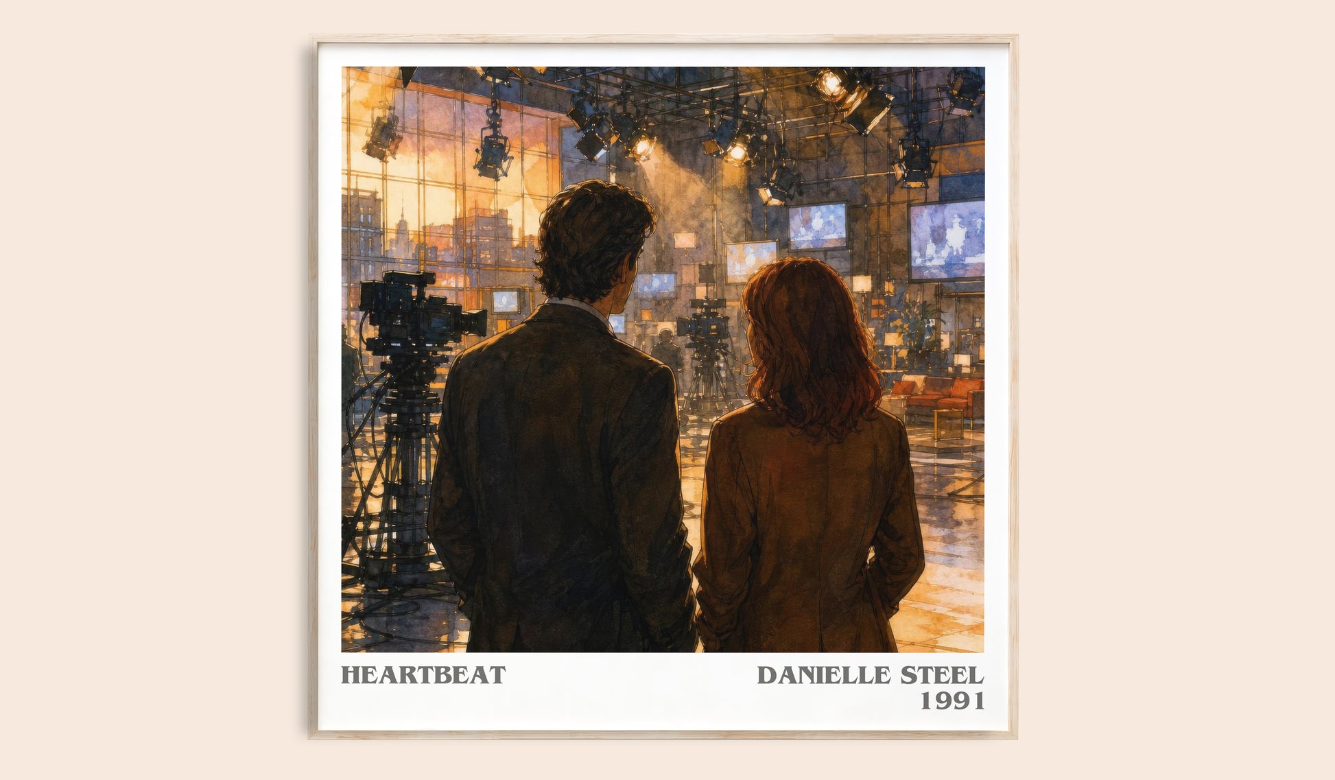 Heartbeat literary book poster by Danielle Steel – framed literary art print