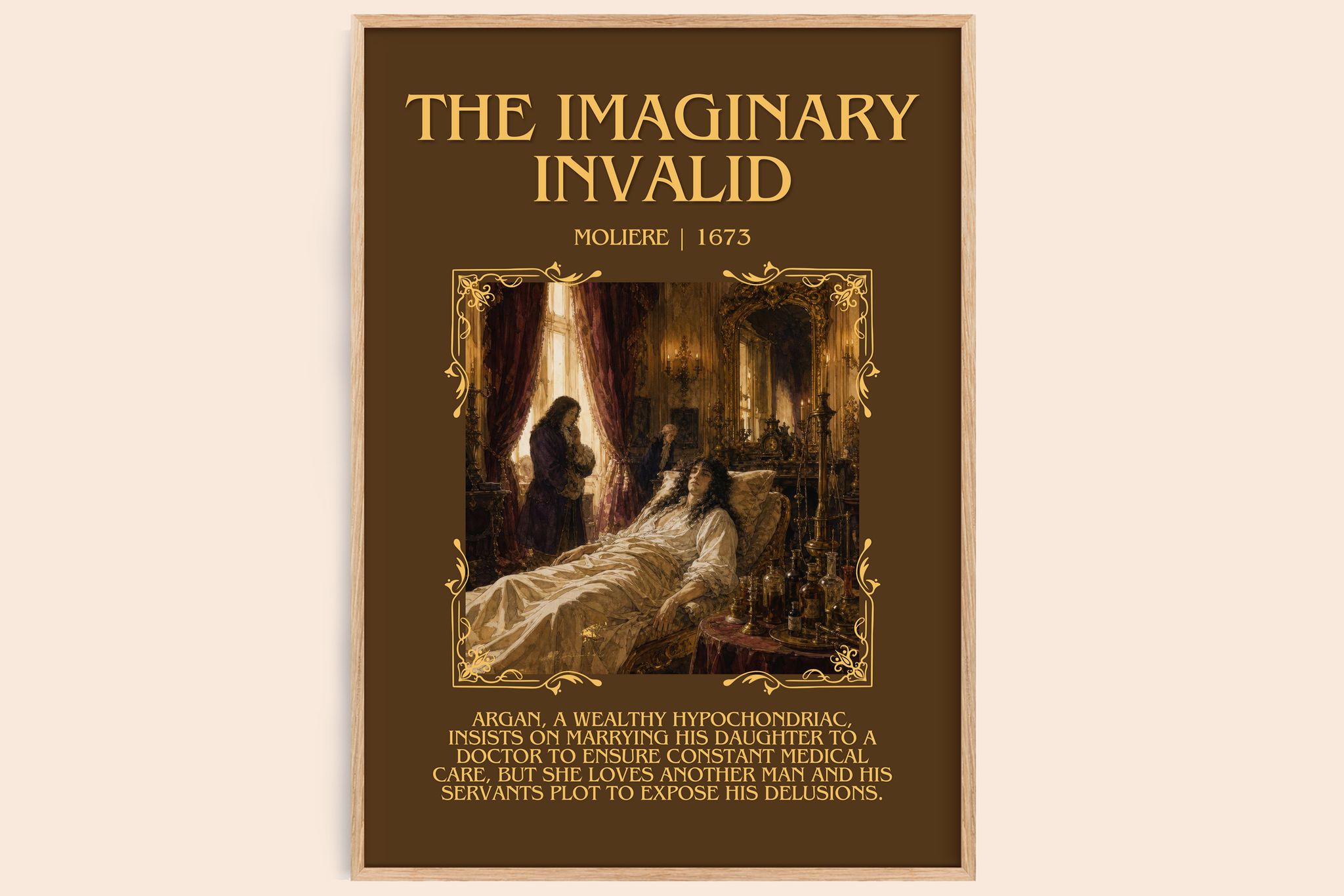 The Imaginary Invalid Minimalist Book Poster by Molière