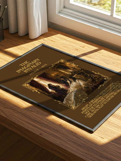 The Imaginary Invalid Minimalist Book Poster by Molière – print on a sunlit desk