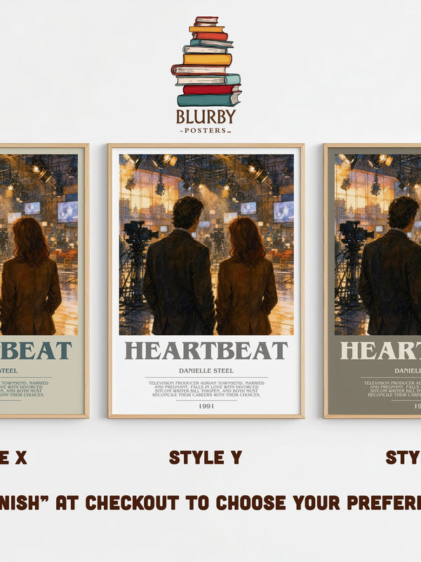 Heartbeat bookish print in frame leaning in hallway – romance wall art