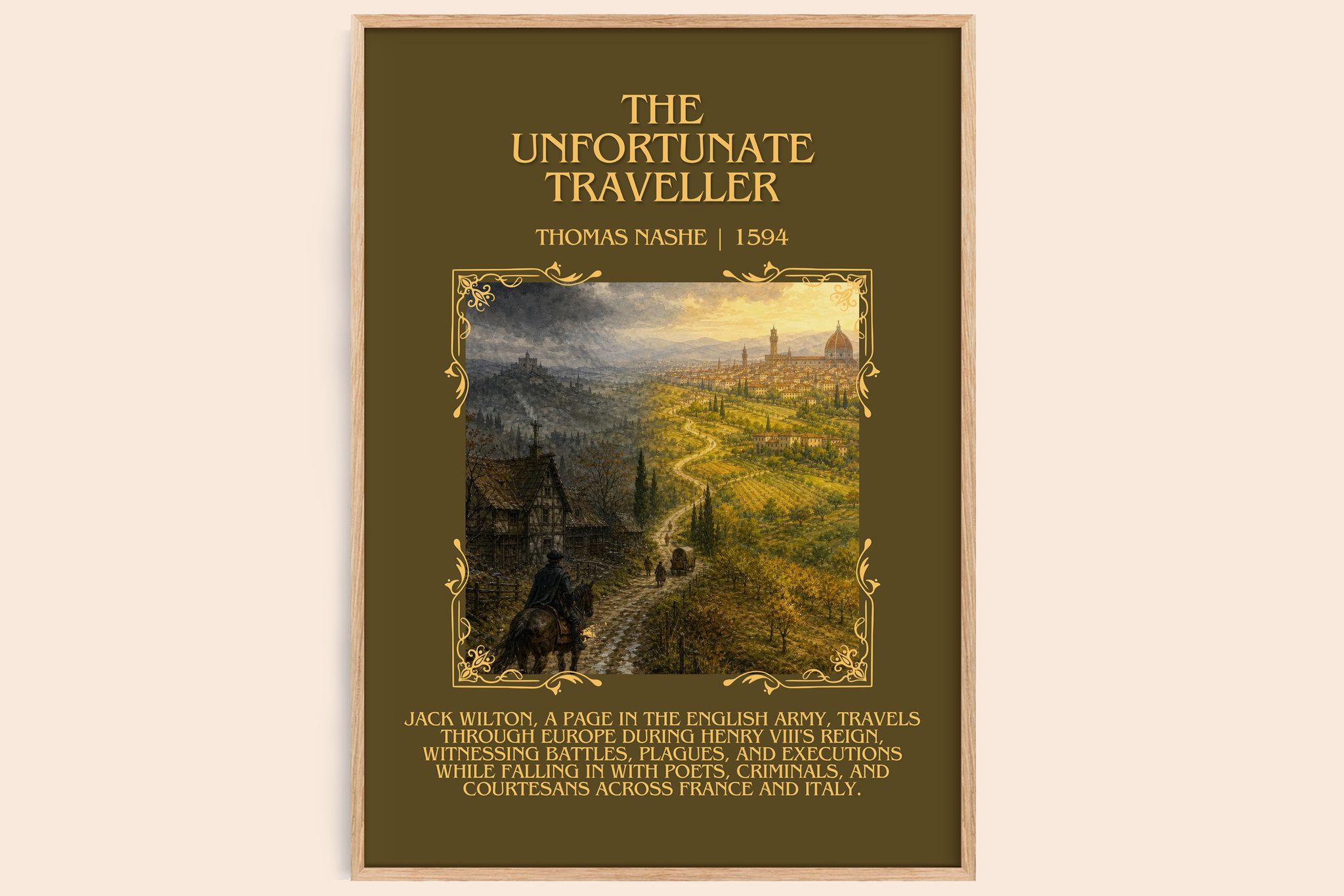The Unfortunate Traveller Minimalist Book Poster by Thomas Nashe