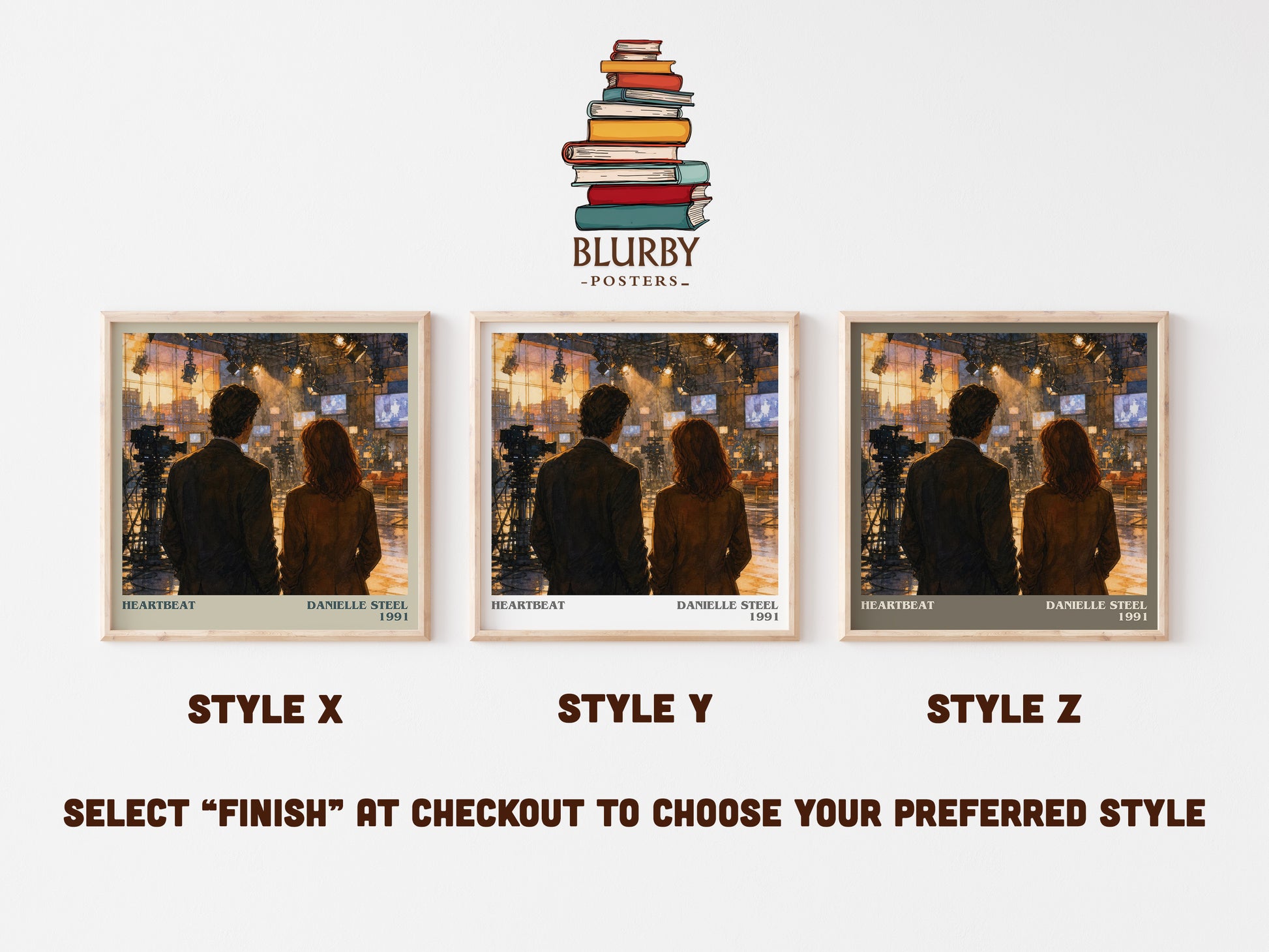 Heartbeat literary print in frame leaning in hallway – romance wall art