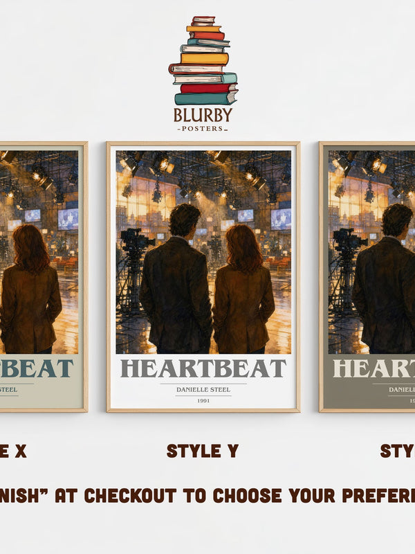 Heartbeat book cover print in frame leaning in hallway – romance wall art