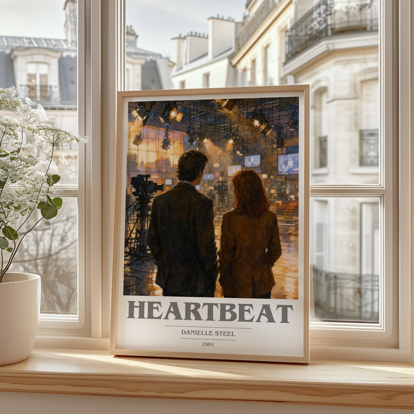Heartbeat book cover poster colour and style options – Danielle Steel book art