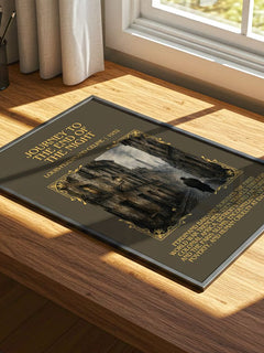 Journey to the End of The Night Minimalist Book Poster by L. Céline – print on a sunlit desk