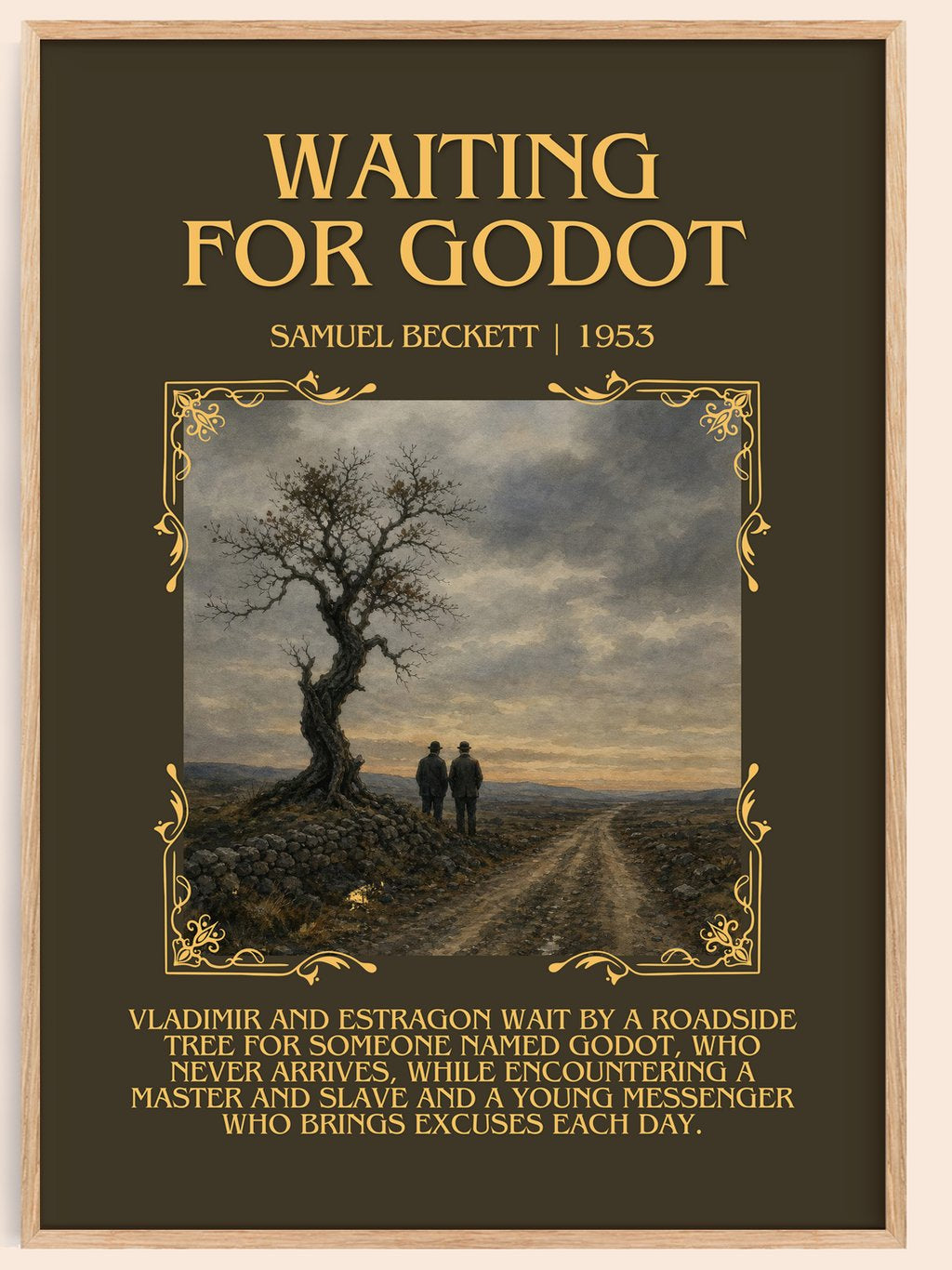 Waiting for Godot Minimalist Book Poster by Samuel Beckett – book poster