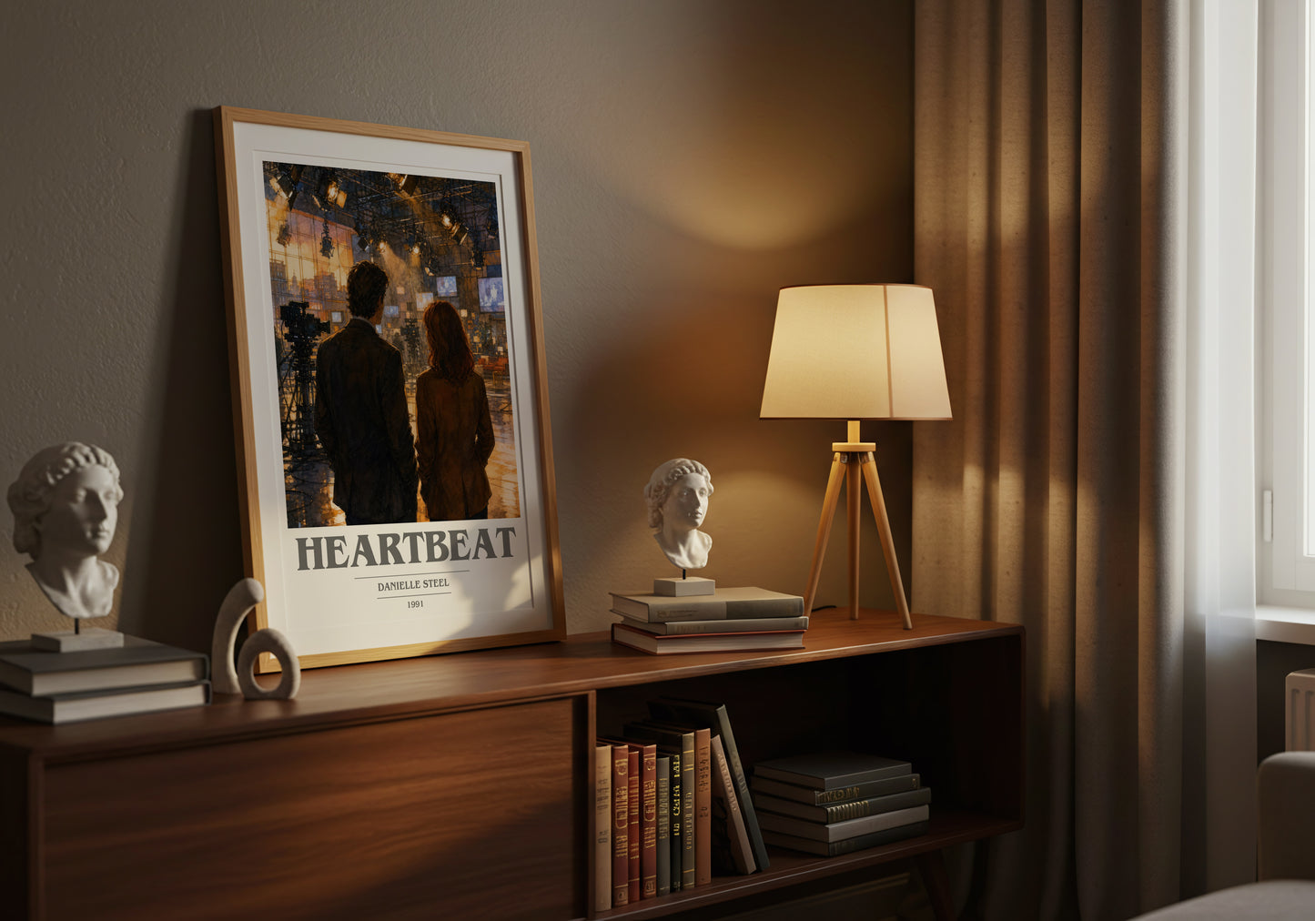 Heartbeat book cover book poster framed on wall – romance wall art