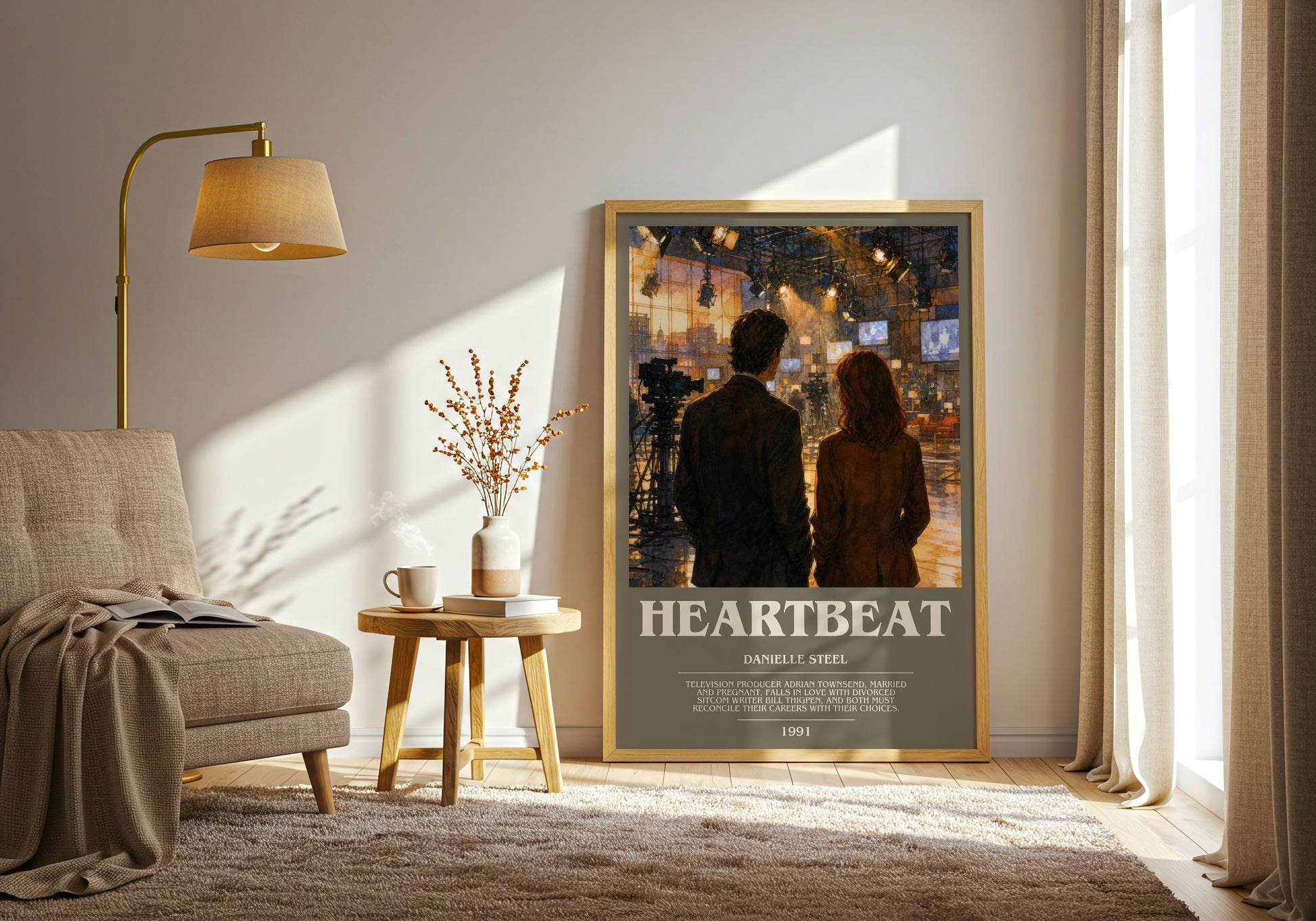 Heartbeat bookish print on bookshelf – Danielle Steel fan gift