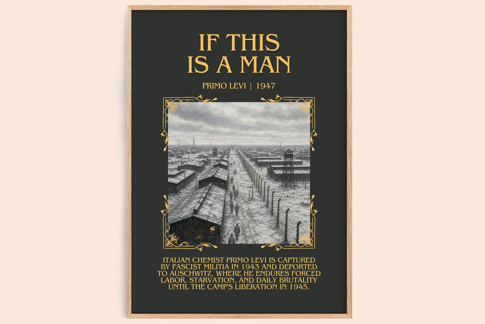 If This Is a Man Minimalist Book Poster by Primo Levi