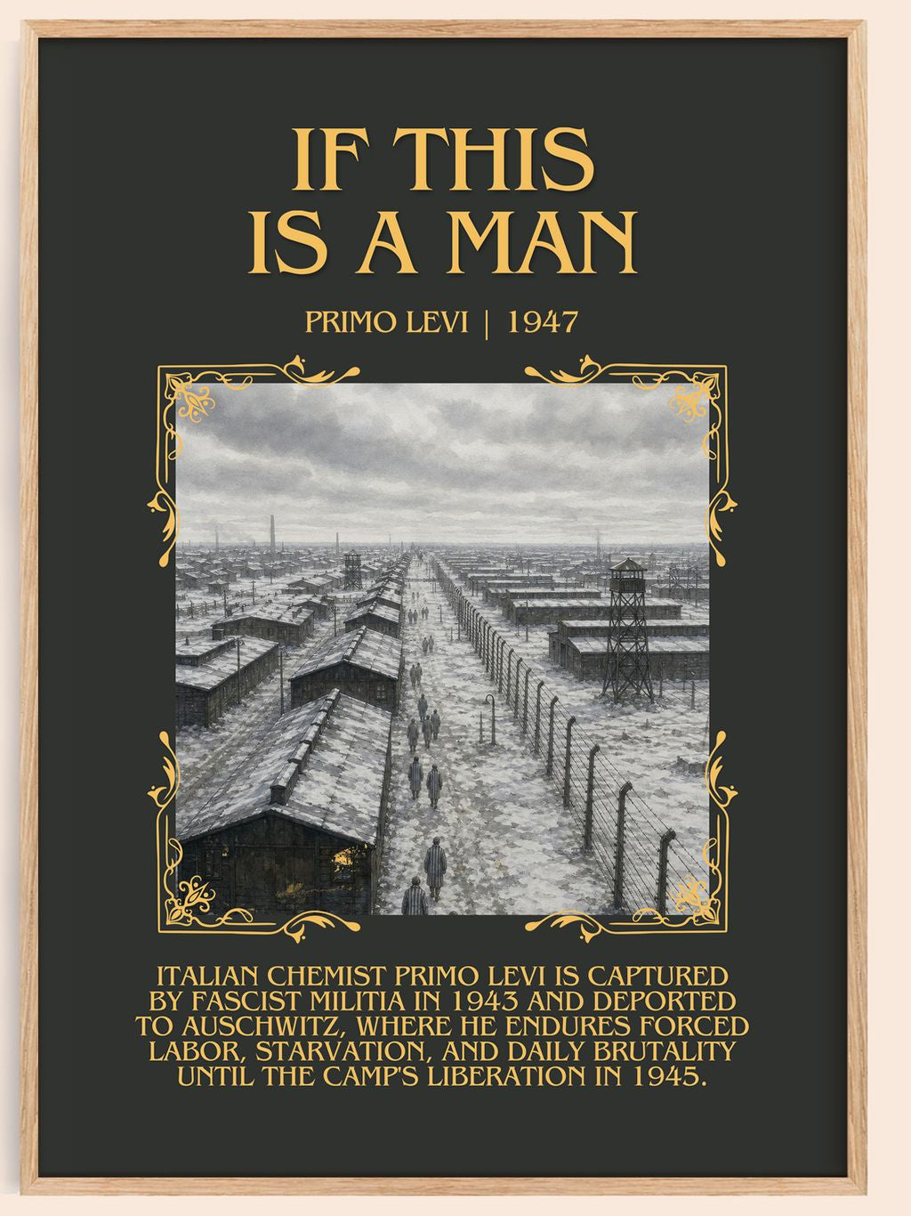 If This Is a Man Minimalist Book Poster by Primo Levi – book poster
