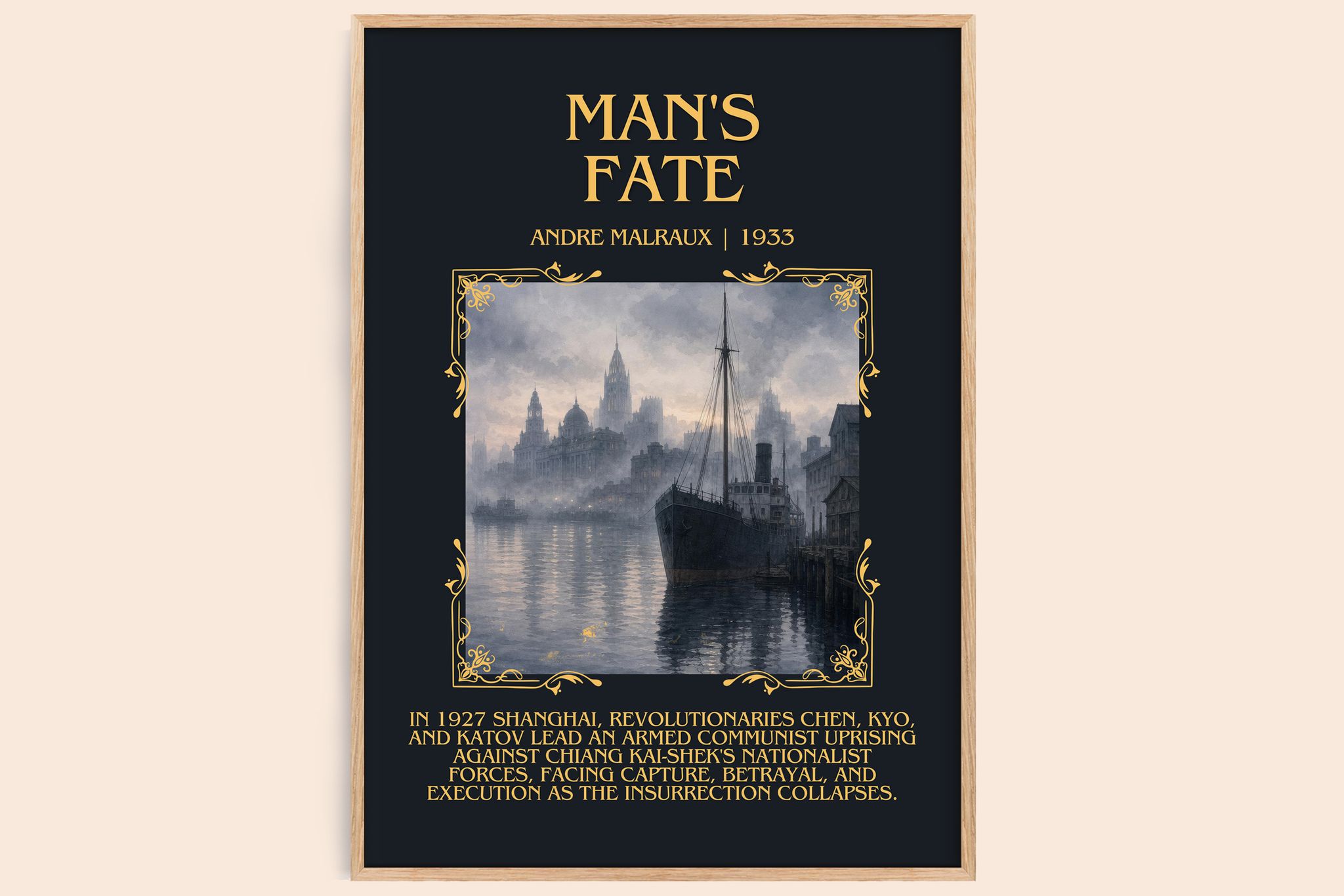 Man's Fate Minimalist Book Poster by Andre Malraux