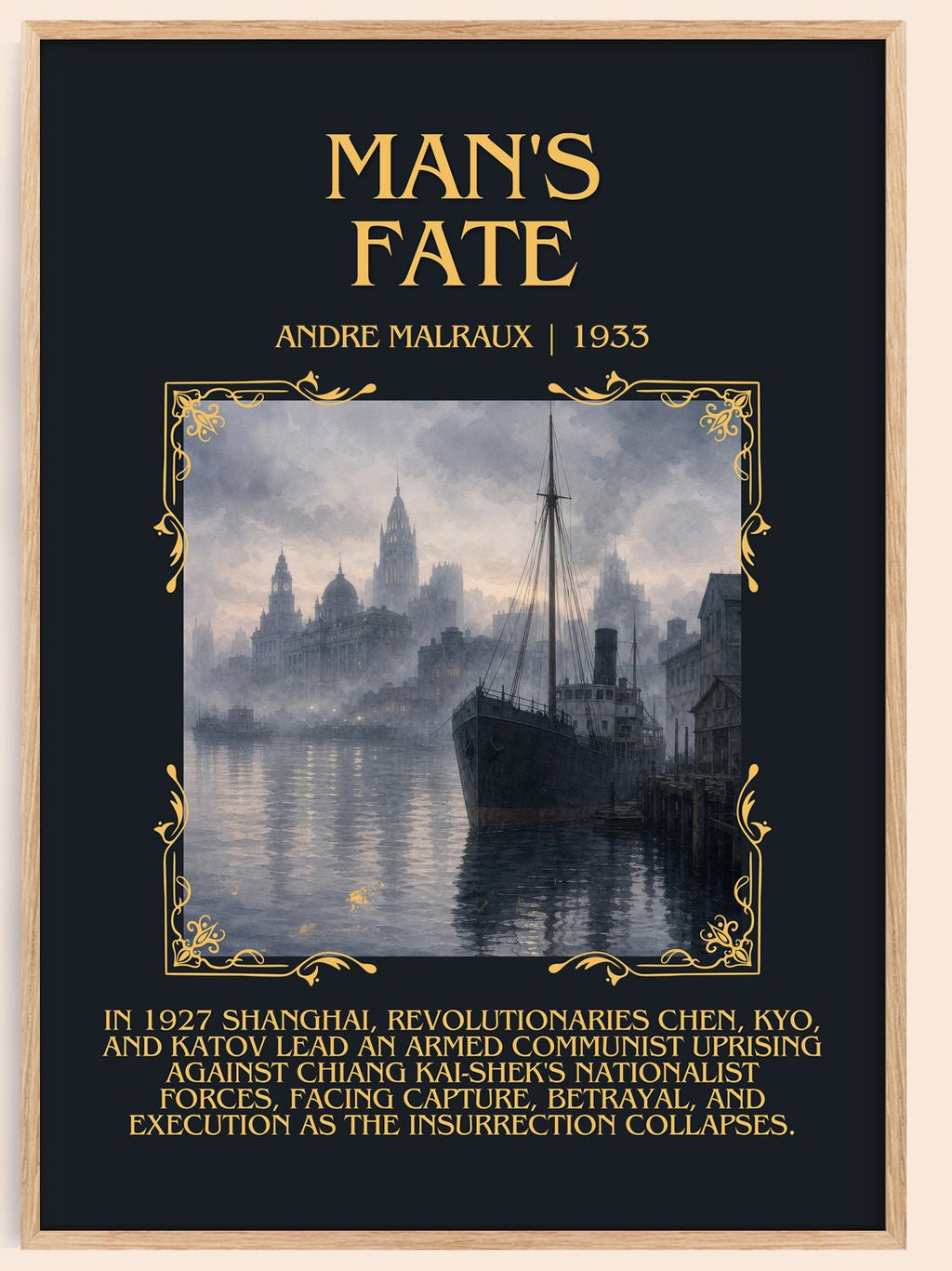 Man's Fate Minimalist Book Poster by Andre Malraux – book poster