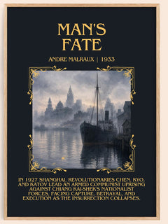 Man's Fate Minimalist Book Poster by Andre Malraux – book poster
