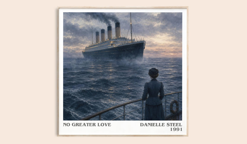 No Greater Love literary book poster by Danielle Steel – framed literary art print
