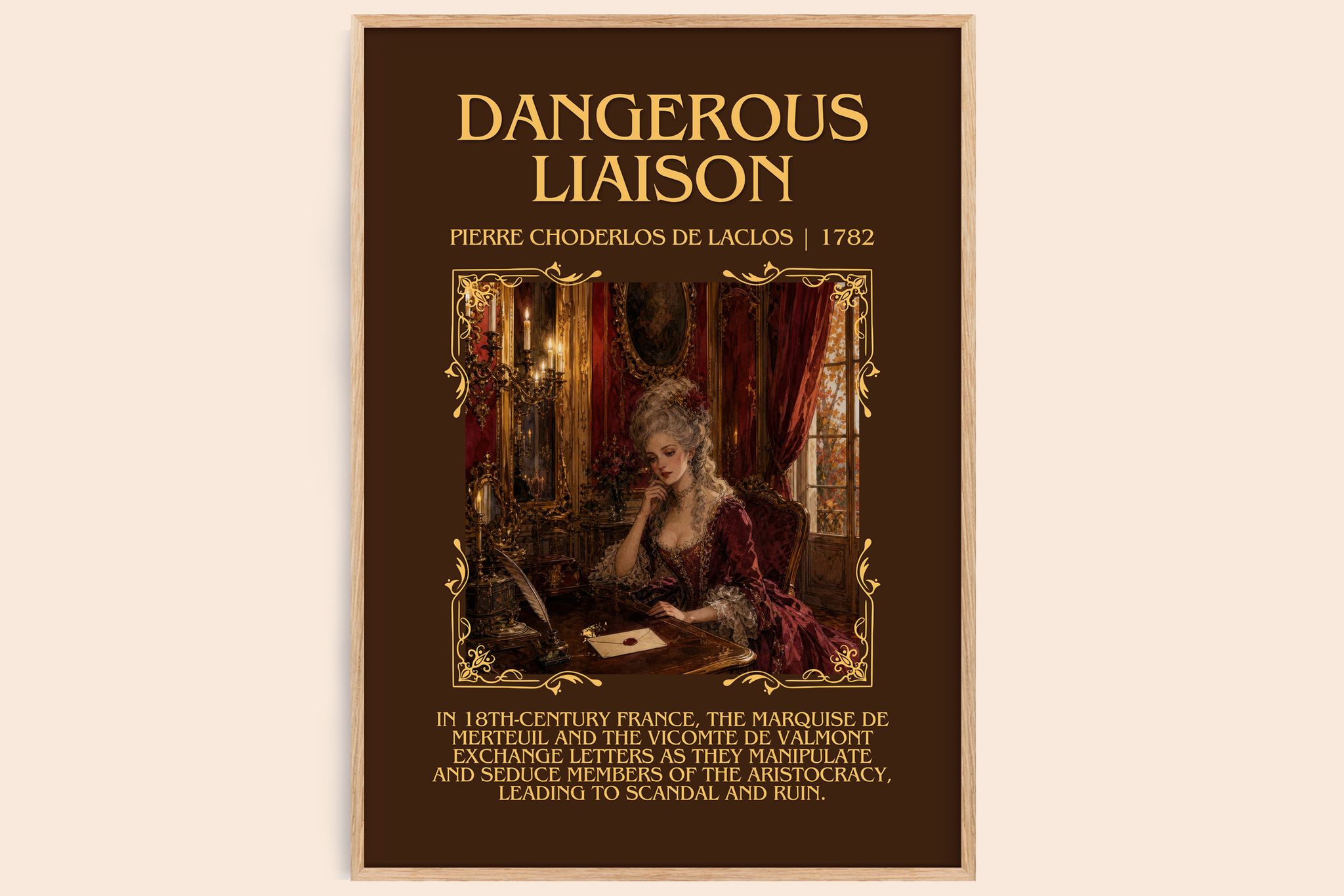 Dangerous Liaison Minimalist Book Poster by Pierre Choderlos de Laclos