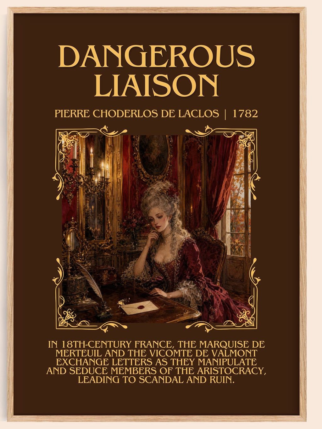 Dangerous Liaison Minimalist Book Poster by Pierre Choderlos de Laclos – book poster