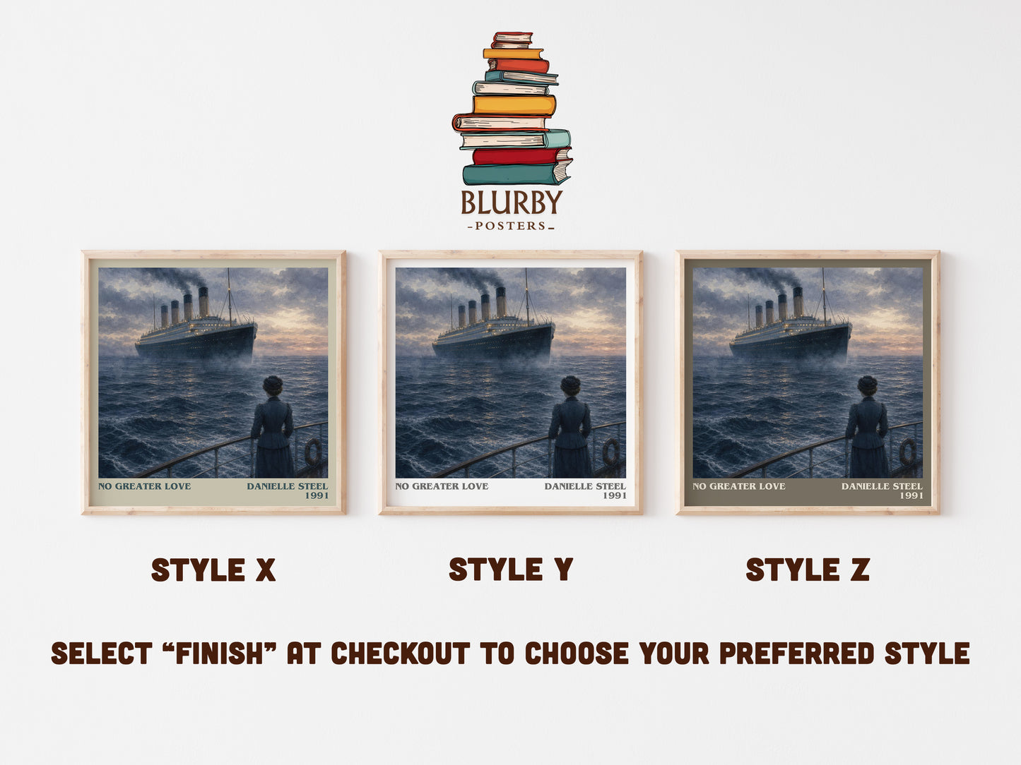 No Greater Love literary print in frame leaning in hallway – romance wall art