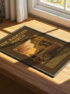 The Radetzky March Minimalist Book Poster by Joseph Roth – print on a sunlit desk