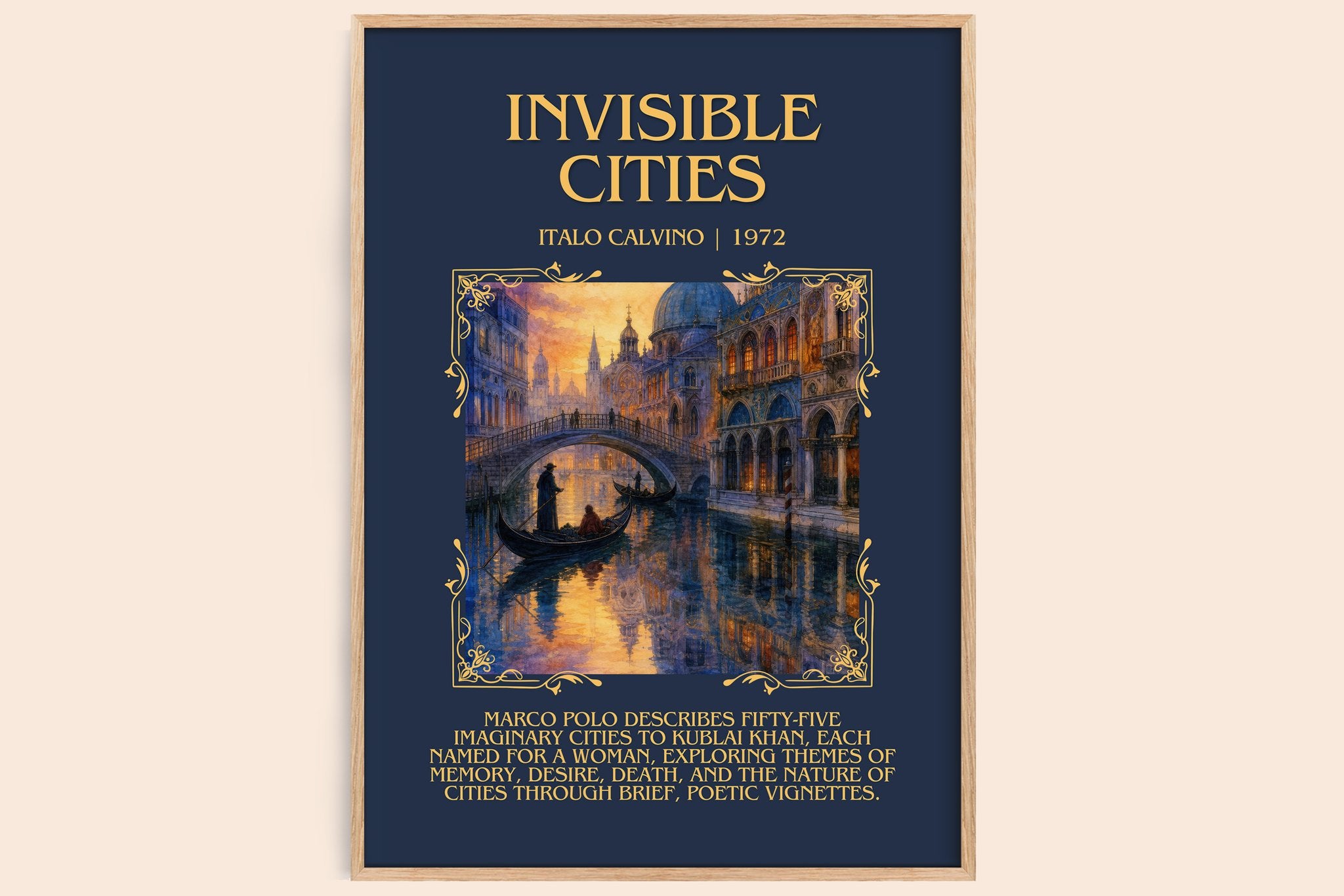 Invisible Cities Minimalist Book Poster by Italo Calvino