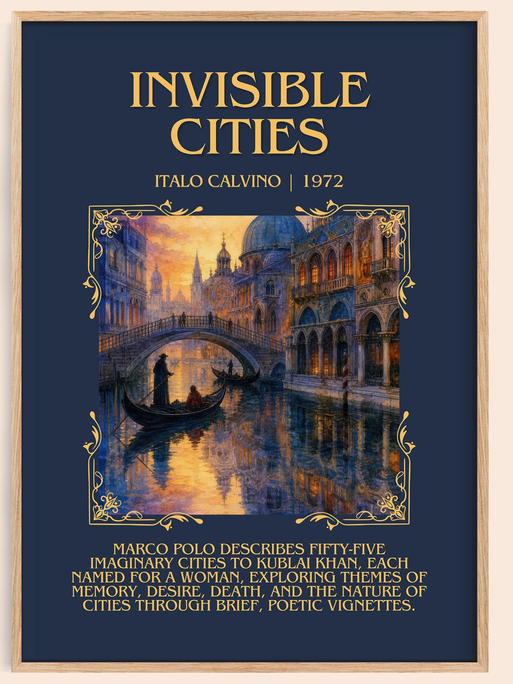 Invisible Cities Minimalist Book Poster by Italo Calvino – book poster