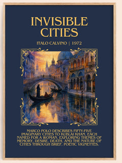 Invisible Cities Minimalist Book Poster by Italo Calvino – book poster