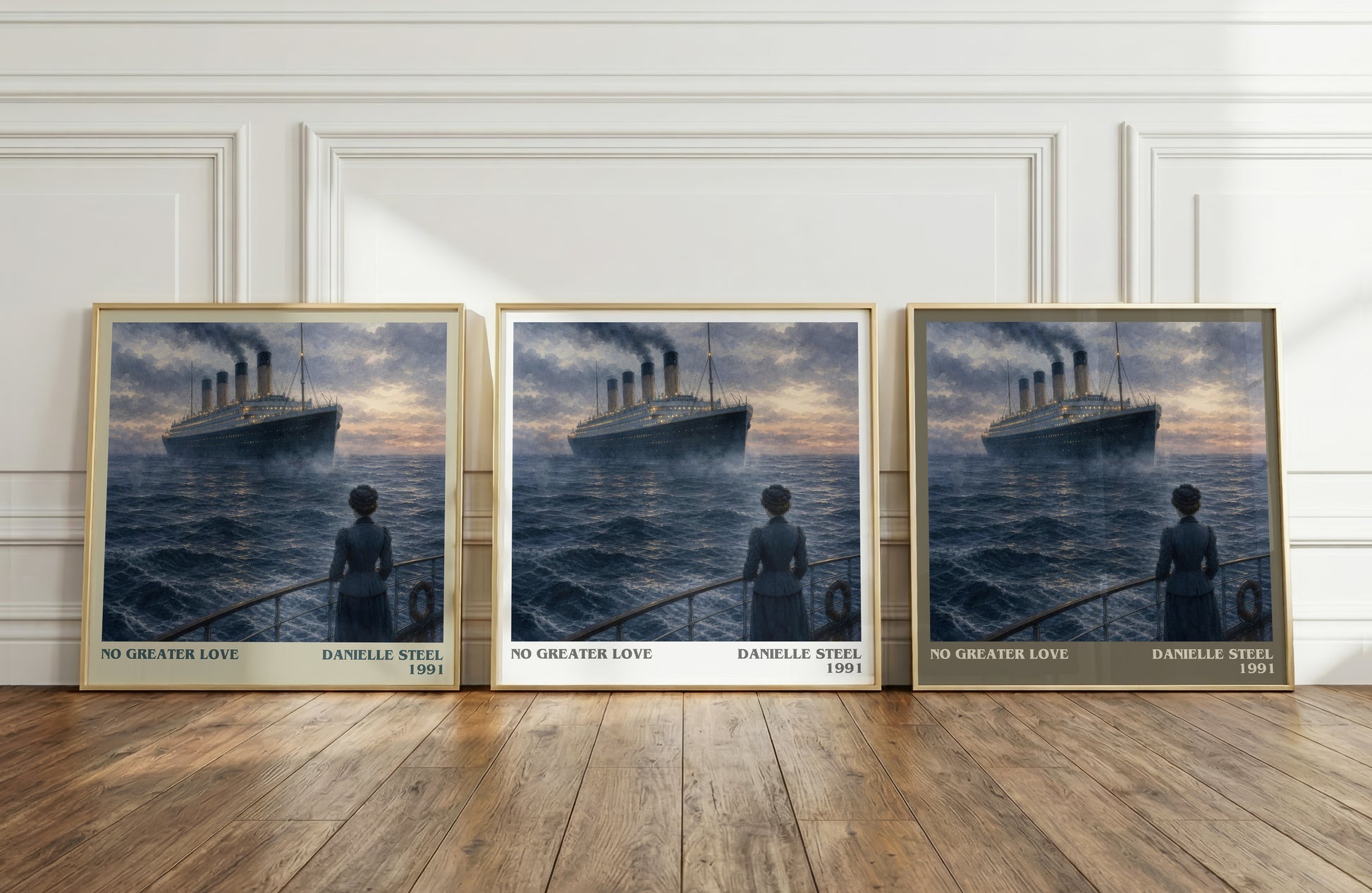 No Greater Love literary art print colour and style options – Danielle Steel book art