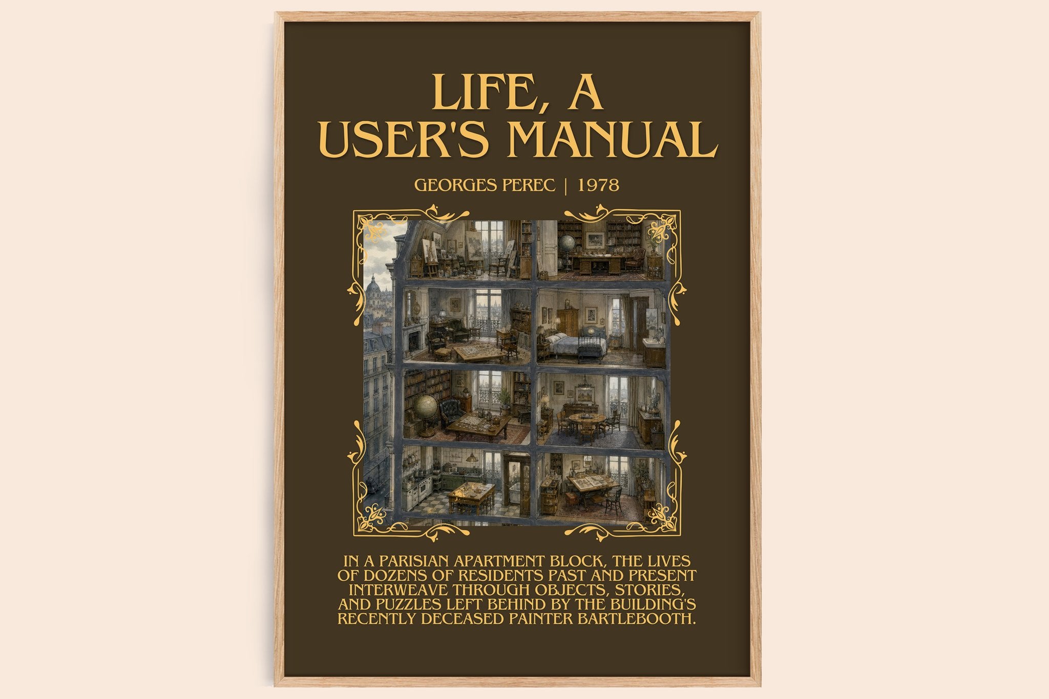Life, a User's Manual Minimalist Book Poster by Georges Perec