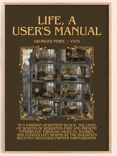Life, a User's Manual Minimalist Book Poster by Georges Perec – book poster