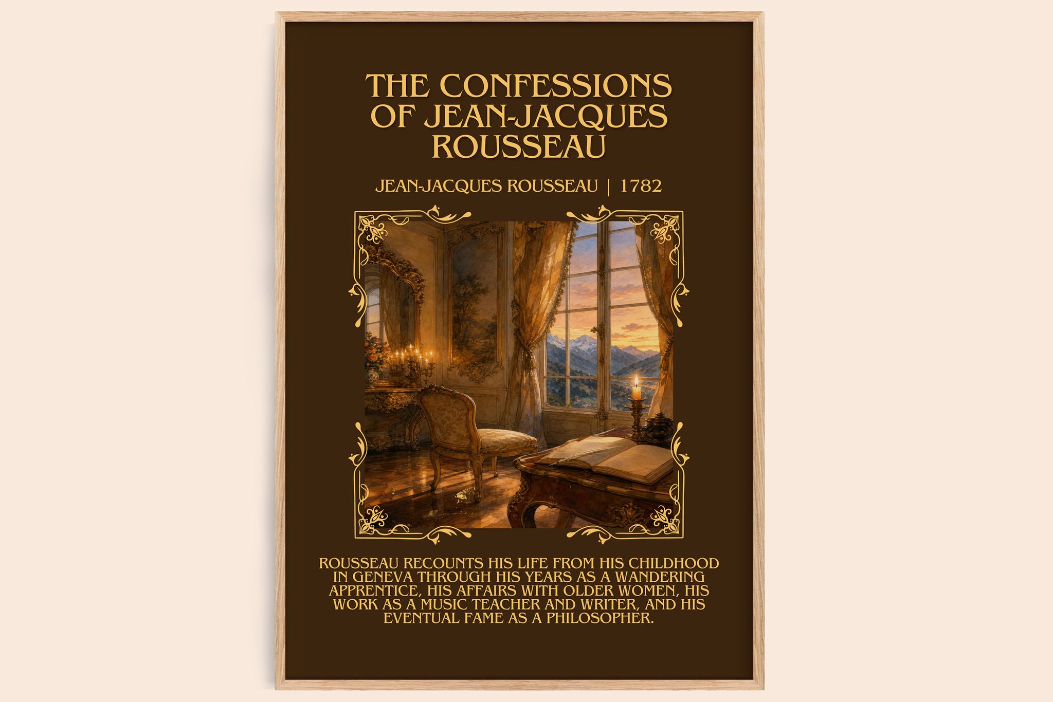 The Confessions of Jean-Jacques Rousseau Minimalist Book Poster by Jean-Jacques Rousseau