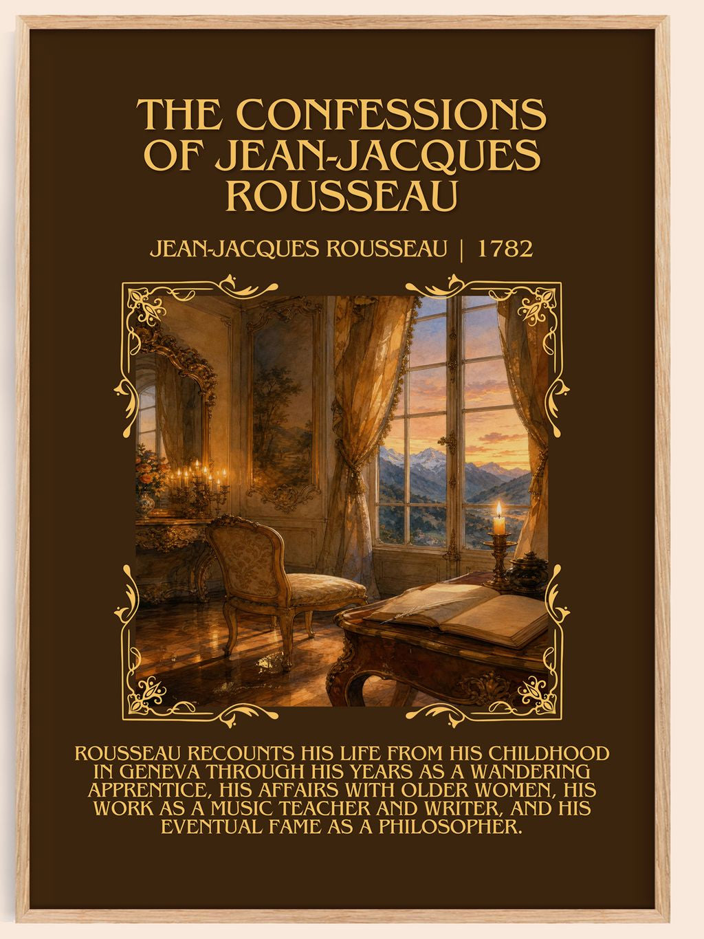 The Confessions of Jean-Jacques Rousseau Minimalist Book Poster by Jean-Jacques Rousseau – book poster
