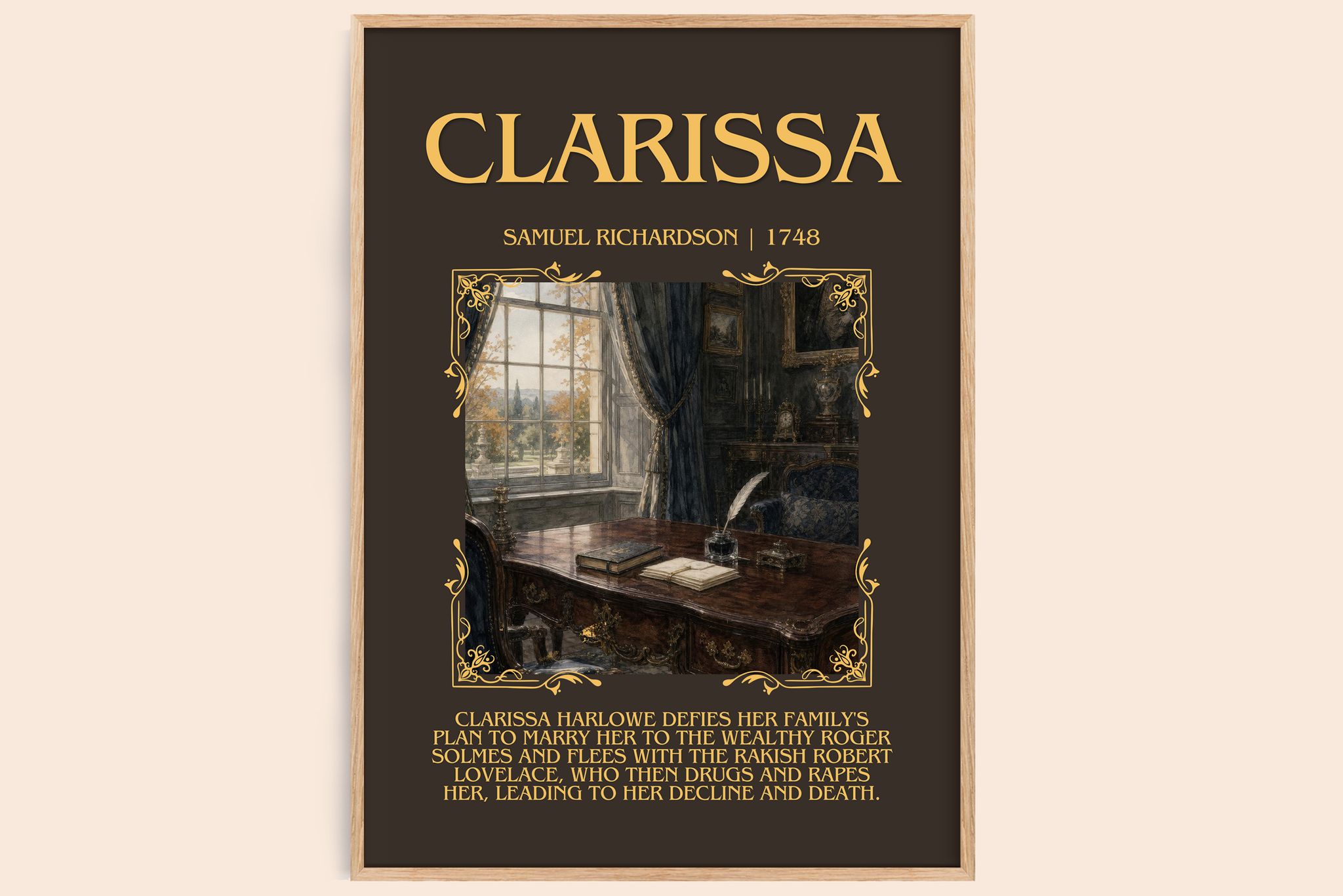 Clarissa Minimalist Book Poster by Samuel Richardson