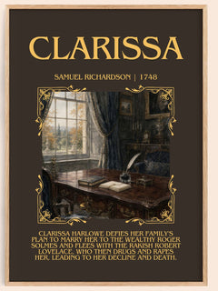 Clarissa Minimalist Book Poster by Samuel Richardson – book poster