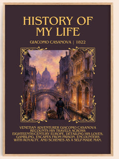 History of My Life Minimalist Book Poster by Giacomo Casanova – book poster