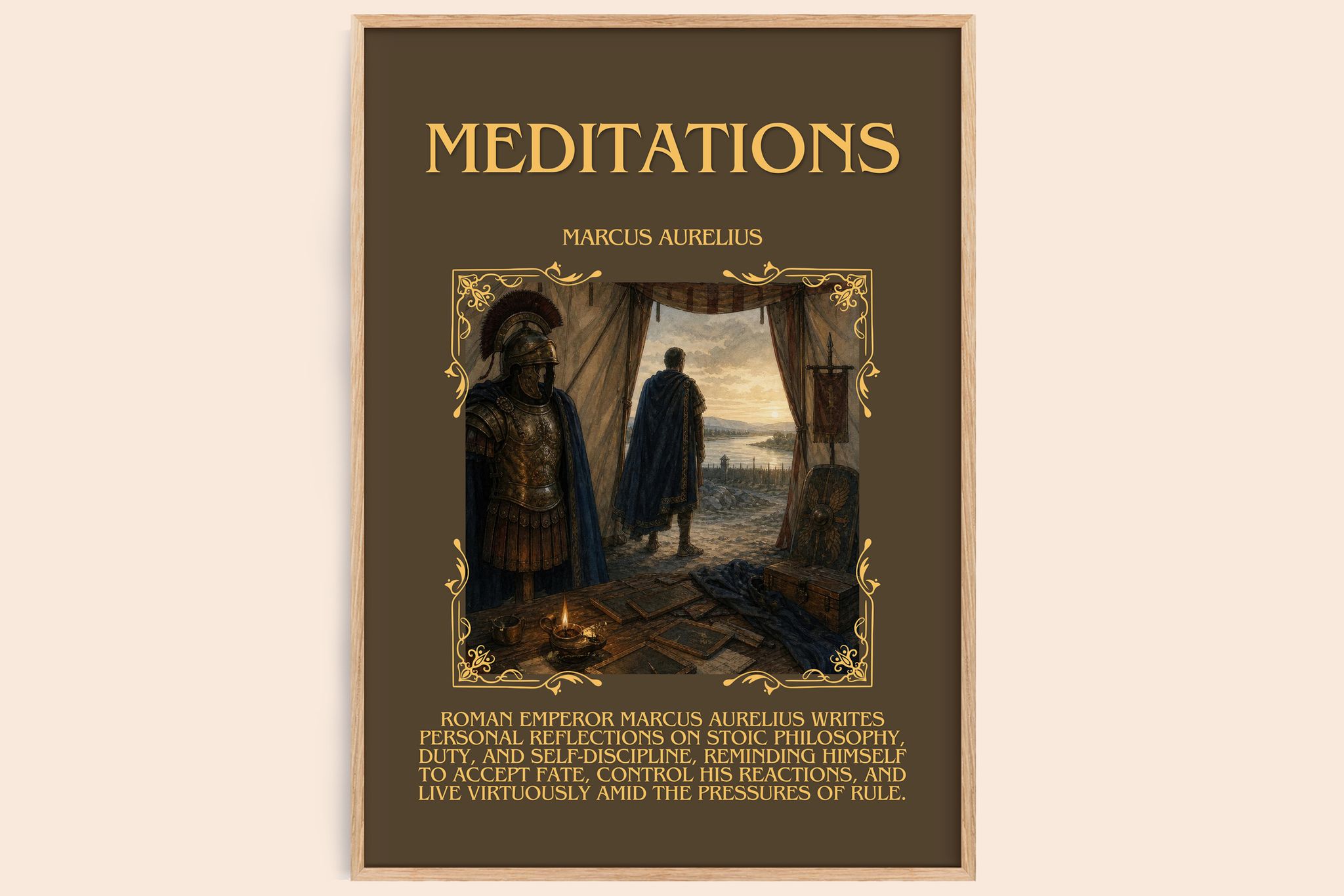 Meditations Minimalist Book Poster by Marcus Aurelius