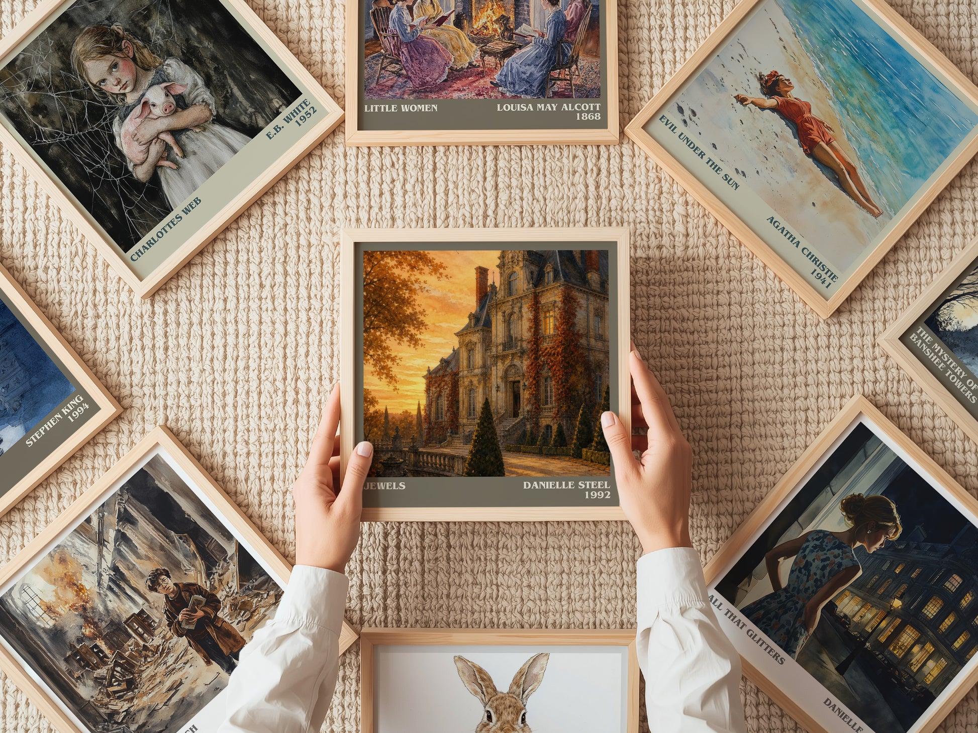 Jewels literary book poster framed on wall – historical fiction wall art