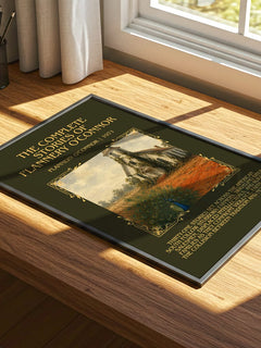 The Complete Stories of Flannery O'Connor Minimalist Book Poster by Flannery O'Connor – print on a sunlit desk