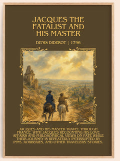 Jacques the Fatalist and His Master Minimalist Book Poster by Denis Diderot – book poster