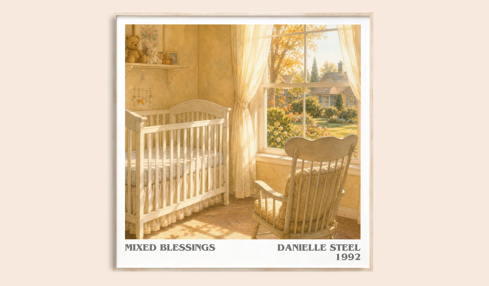 Mixed Blessings literary book poster by Danielle Steel – framed literary art print