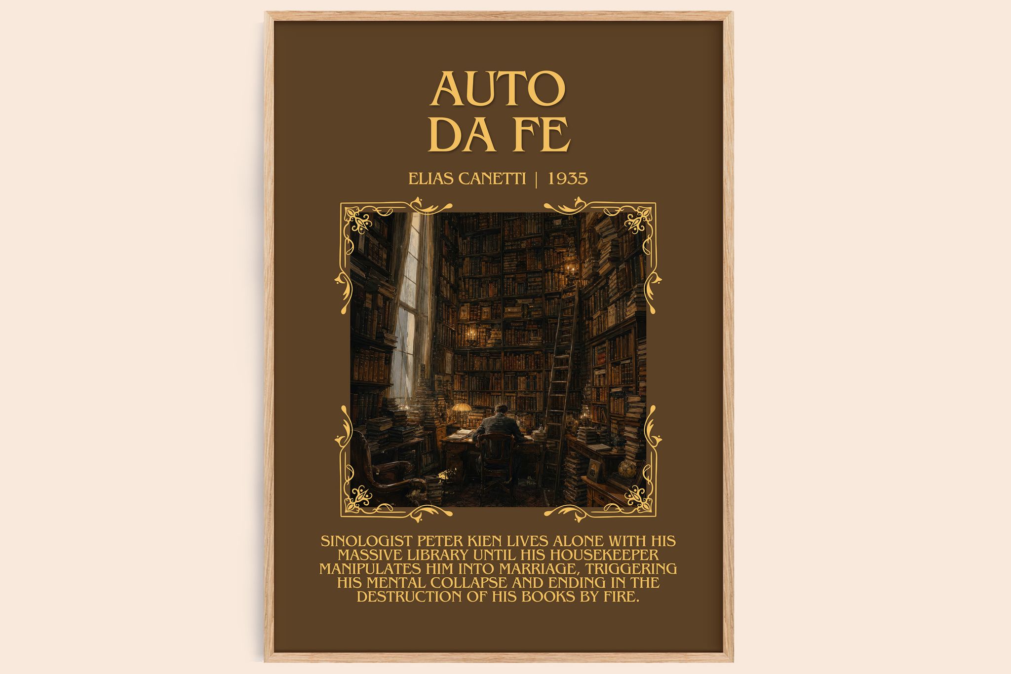 Auto Da Fé Minimalist Book Poster by Elias Canetti