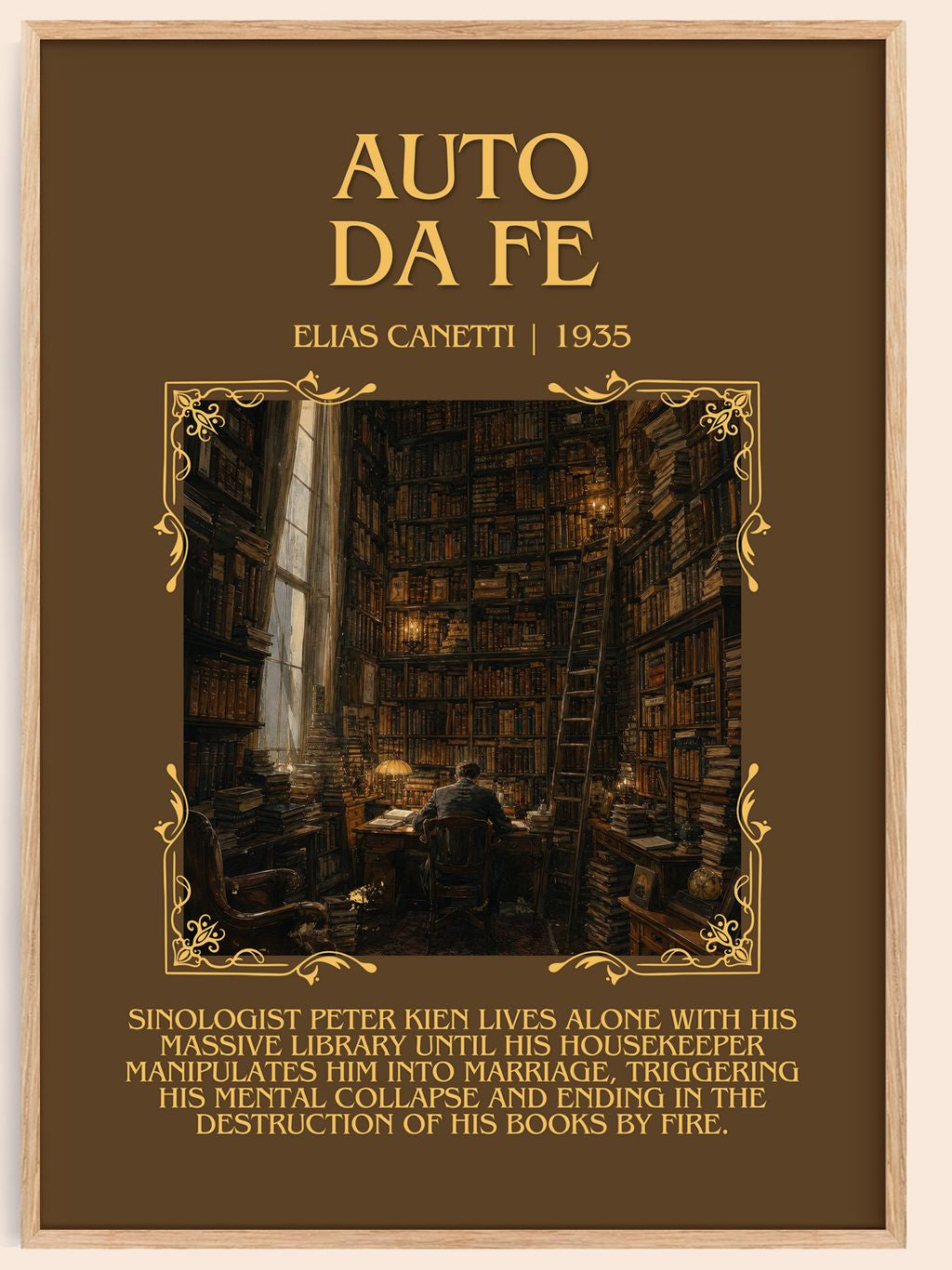 Auto Da Fé Minimalist Book Poster by Elias Canetti – book poster