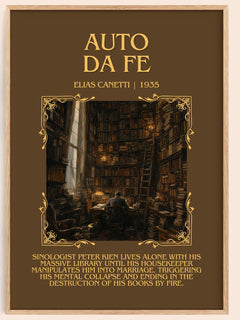 Auto Da Fé Minimalist Book Poster by Elias Canetti – book poster